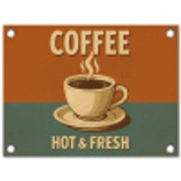 Koffie - Kop - Vintage - Quote tuinposter los doek klein -3d