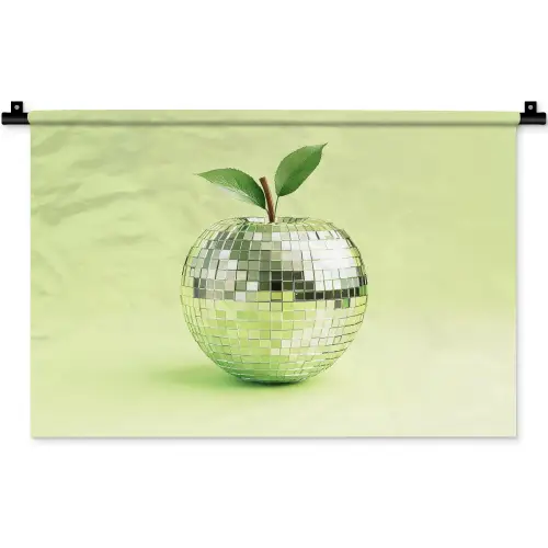 Groen - Disco - Decoratie - Appel Wandkleed katoen klein -zz3d