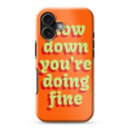 Oranje - Slow down you're doing fine - Retro Toughcase MagSafe Apple iPhone 17 klein -3d