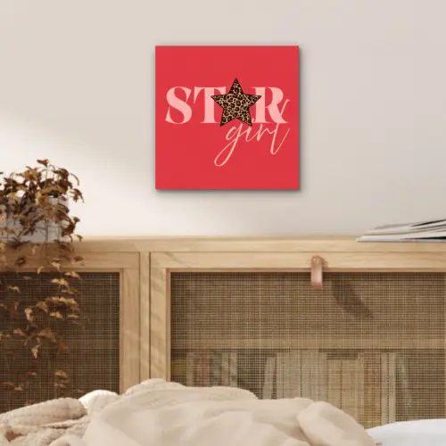 Star girl - Rood - Panter - Ster aluminium wit klein -sfeer3