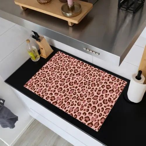 Luipaard - Patroon - Roze Inductie beschemer met haakjes klein 777 -sfeer1
