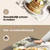 Pannenkoeken - Banaan - Siroop - Wit - Beige Inductie beschemer met haakjes klein -ky-schoon-nl