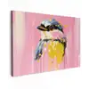 Vogel - Roze - Geel - Blauw Tuinposter op houten frame 2 cm dik klein -3d