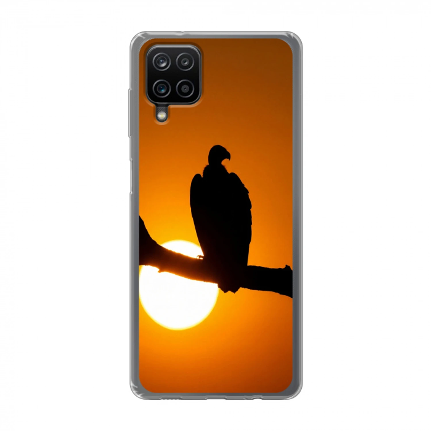 Gier - Tak - Zon - Oranje Telefoonhoesje Samsung Galaxy A12 klein -3d