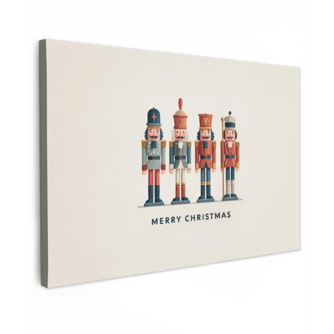 Notenkrakers - Minimalistisch - Kerst - Beige canvas 2cm klein -z3d