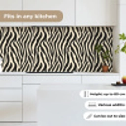 Zebra - Print - Klassiek - Zwart keuken achterwand 2 middel 871 -sfeer4_UK