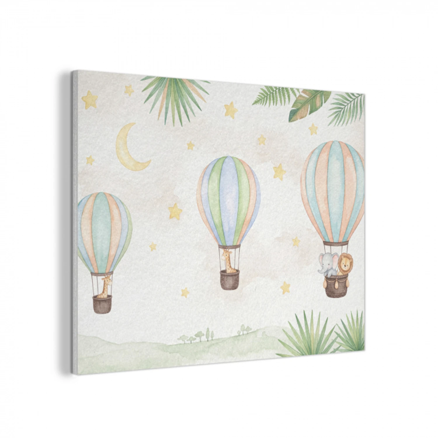 Aquarel - Luchtballonnen - Pastel PET vilt klein -3d