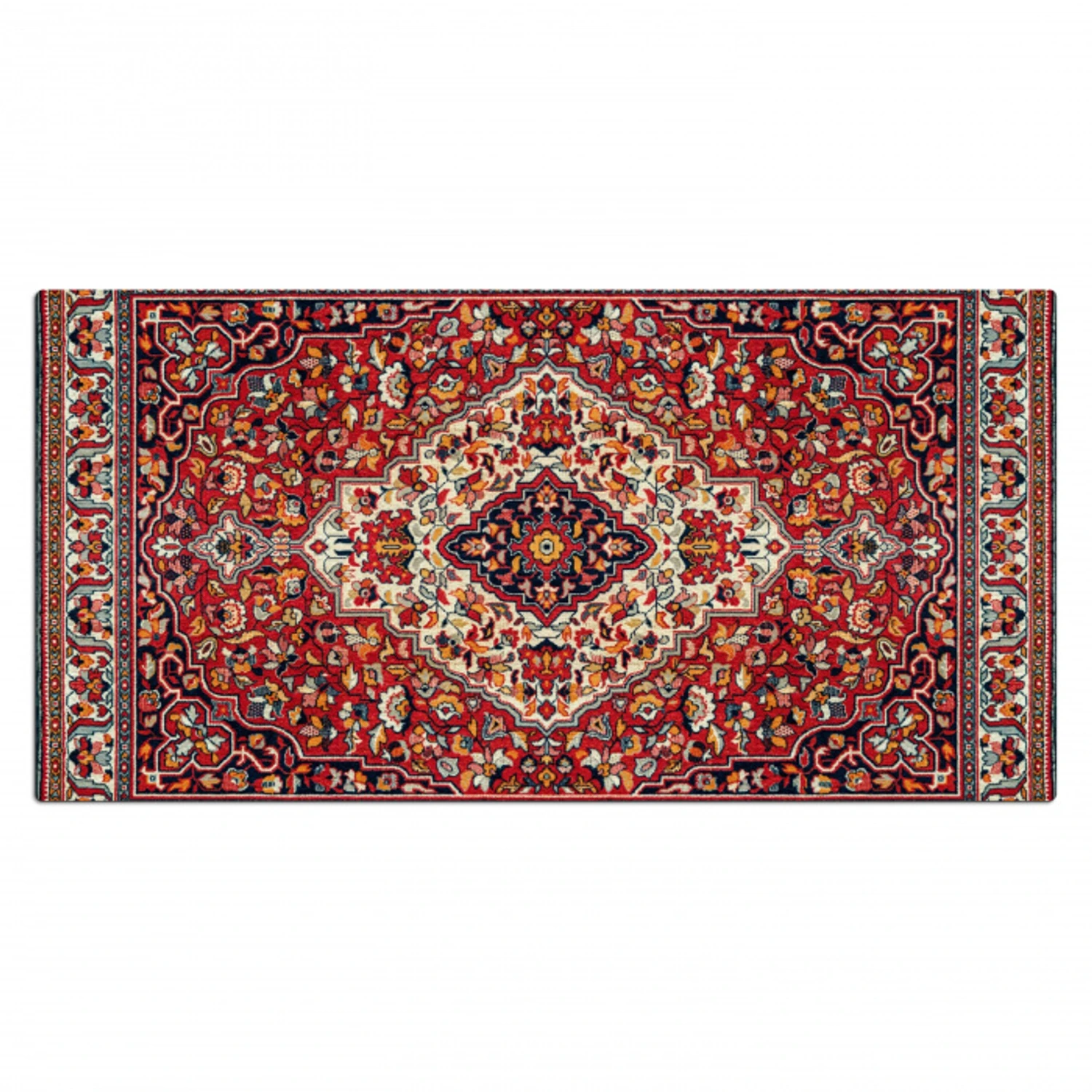 Perzisch Tapijt - Vloerkleed - Patronen - Rood Muismat XXL klein -3d_leeg