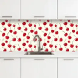 Kersen - Minimalistisch - Rood keuken achterwand 2 middel 871 -3d