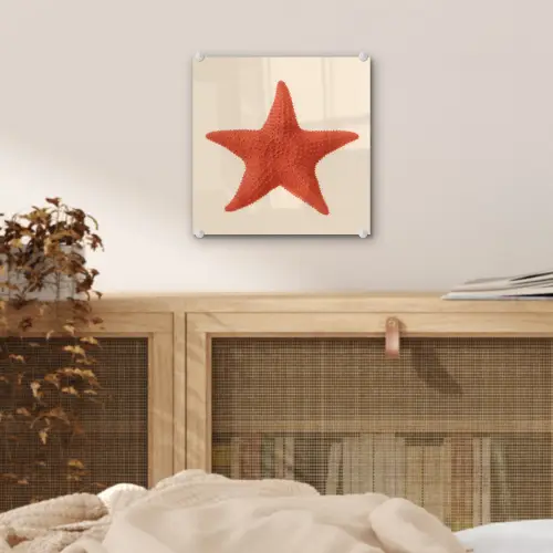 Zeester - Bobbels - Rood plexiglas 5mm klein -sfeer4