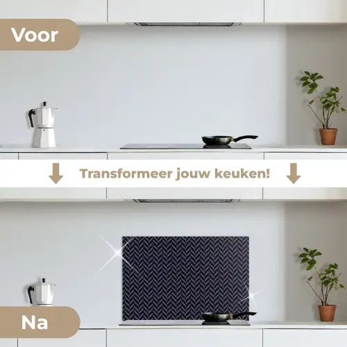 Plaid - Patroon - Visgraad - Blauw keuken achterwand spatscherm klein 900 -voor_na_NL