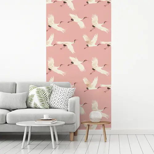 Modern - Kraanvogels - Roze fotobehang vinyl groot 64 -woonkamer