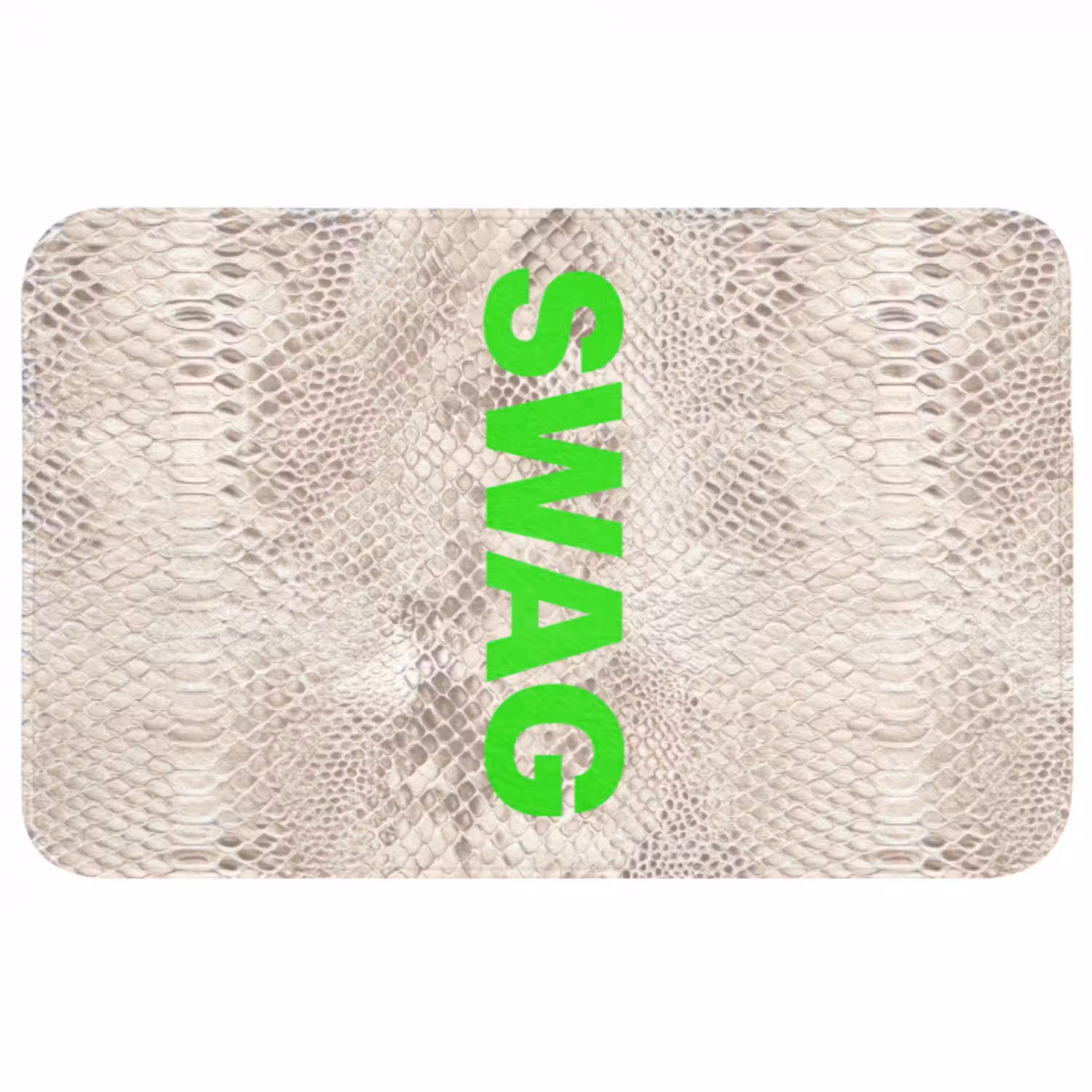Slangenprint - SWAG - Neon - Groen Badmat middel -3d