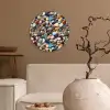Kleuren - Strepen - Kiezels Wandcirkel plexiglas klein 852 -sfeer1