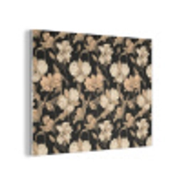 Orchideeën - Lijntekening - Patroon - Beige - Zwart PET vilt klein 837 -3d
