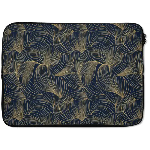 Abstract - Lijnen - Blauw - Goud laptophoes neopreen klein 279 -zkaufland3dotto