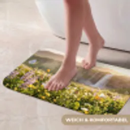 Vlinders - Waterval - Bloemenveld Badmat klein -USP_ZachtDE