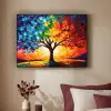Boom - Kunst - Natuur - Zonsondergang Textielframe zwart klein -sfeer1