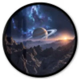 Fantasy - Kosmos - Landschap Fotolijst rond zonder passe partout klein -3d