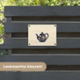 Theepot - Kleurrijk - Bloemen tuinposter los doek klein -sfeer3