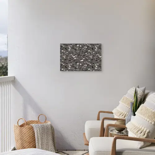 Terrazzo -  Patroon - Grijs Tuinposter op houten frame 2 cm dik klein 845 -sfeer1