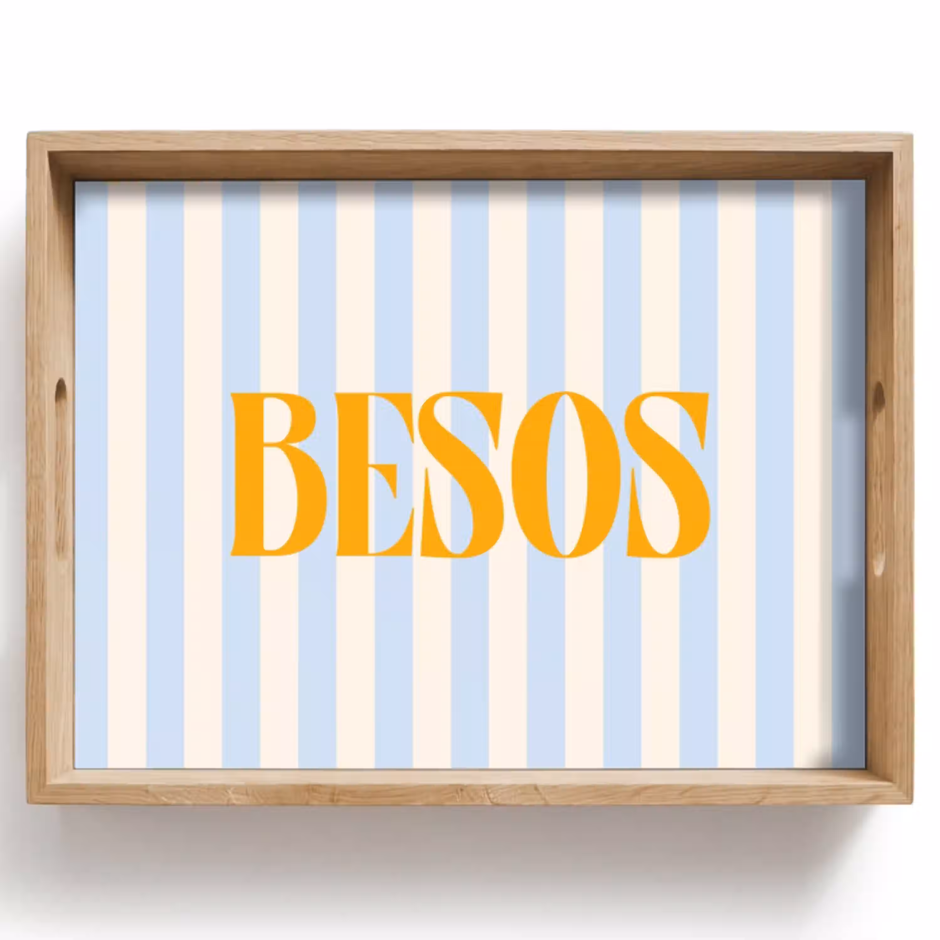 Oranje - Blauw - Strepen - Besos Dienblad Rechthoek middel -z3d_shopping