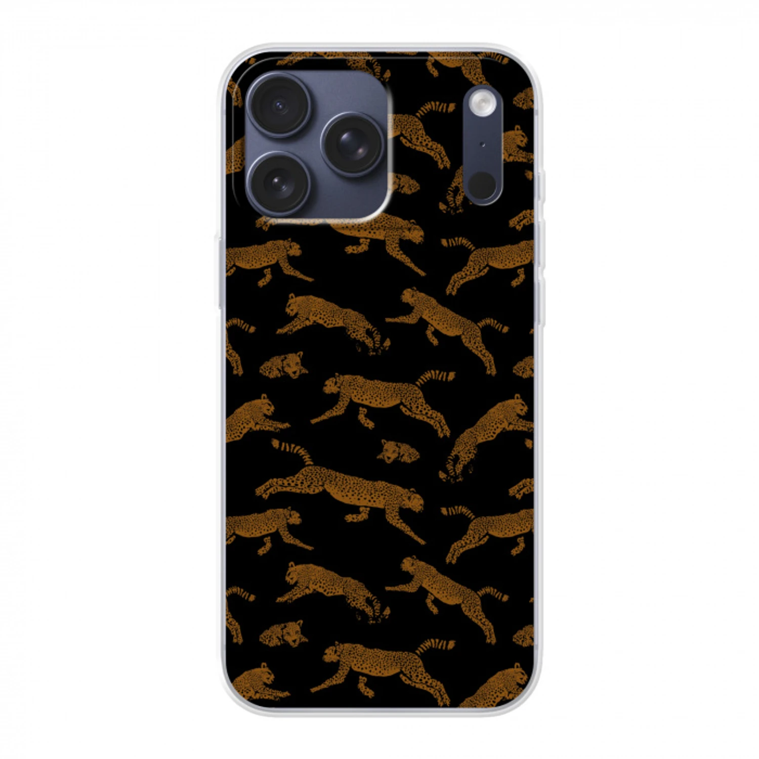 Panters - Patroon - Dieren - Zwart - Bruin Telefoonhoesje iPhone 17 Pro Max klein -3d