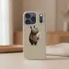 Neushoorn - Witte bloemen - Lief Telefoonhoesje iPhone 17 Pro klein -sfeer2