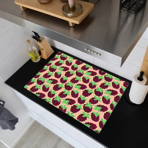Frambozen - Rood - Roze - Patroon Inductie beschemer met haakjes klein 777 -sfeer1