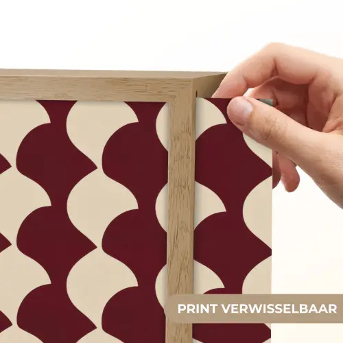 Rood - Tegelpatroon - Crème Light Box met batterij (Wandlamp) middel 907 -USP_websiteprintNL