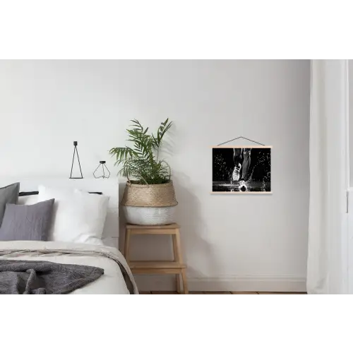 Hardloopschoenen - Rennen - Druppels - Zwart textielposter latten blank klein -woonkamer