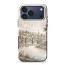 Dorp - Brug - Uitzicht - Groen Toughcase MagSafe Apple iPhone 17 Pro Max klein -3d