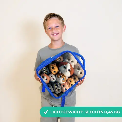 Oranje Katjes Kinderrugzak - Blauw middel -sfeer1_NL