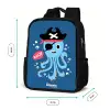 Piraten octopus met een hoed Rugzak - Zwart middel -productfoto_formaten