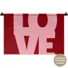 Love - Rood - Blokletters Wandkleed katoen klein -t3d_DE