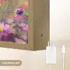 Hond - Bloemen - Natuur - Puppy - Bordercollie Light Box met batterij (Wandlamp kind) middel -USP_websiteoplaadbaarNL
