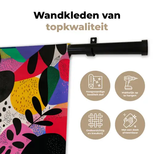Vormen - Stippen - Kleurrijk Wandkleed katoen klein -sfeer2