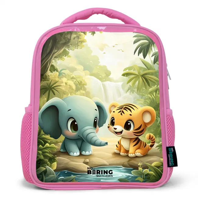 Kids' Backpacks Pink -. Elephant - Tiger - Forest - Jungle