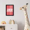 Amor - Strepen - Rood - Roze fotolijst zwart zonder passe partout klein -usfeer4_kinderkamer