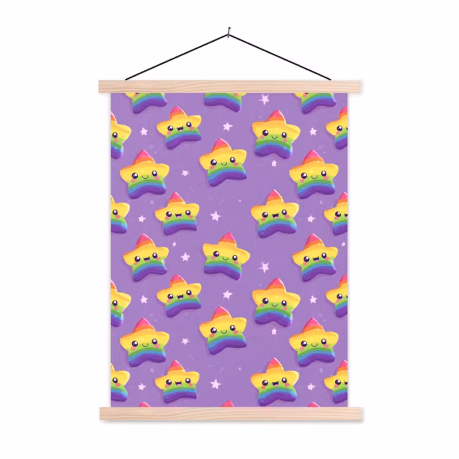 Hanging Poster - Stars - Rainbow - Purple