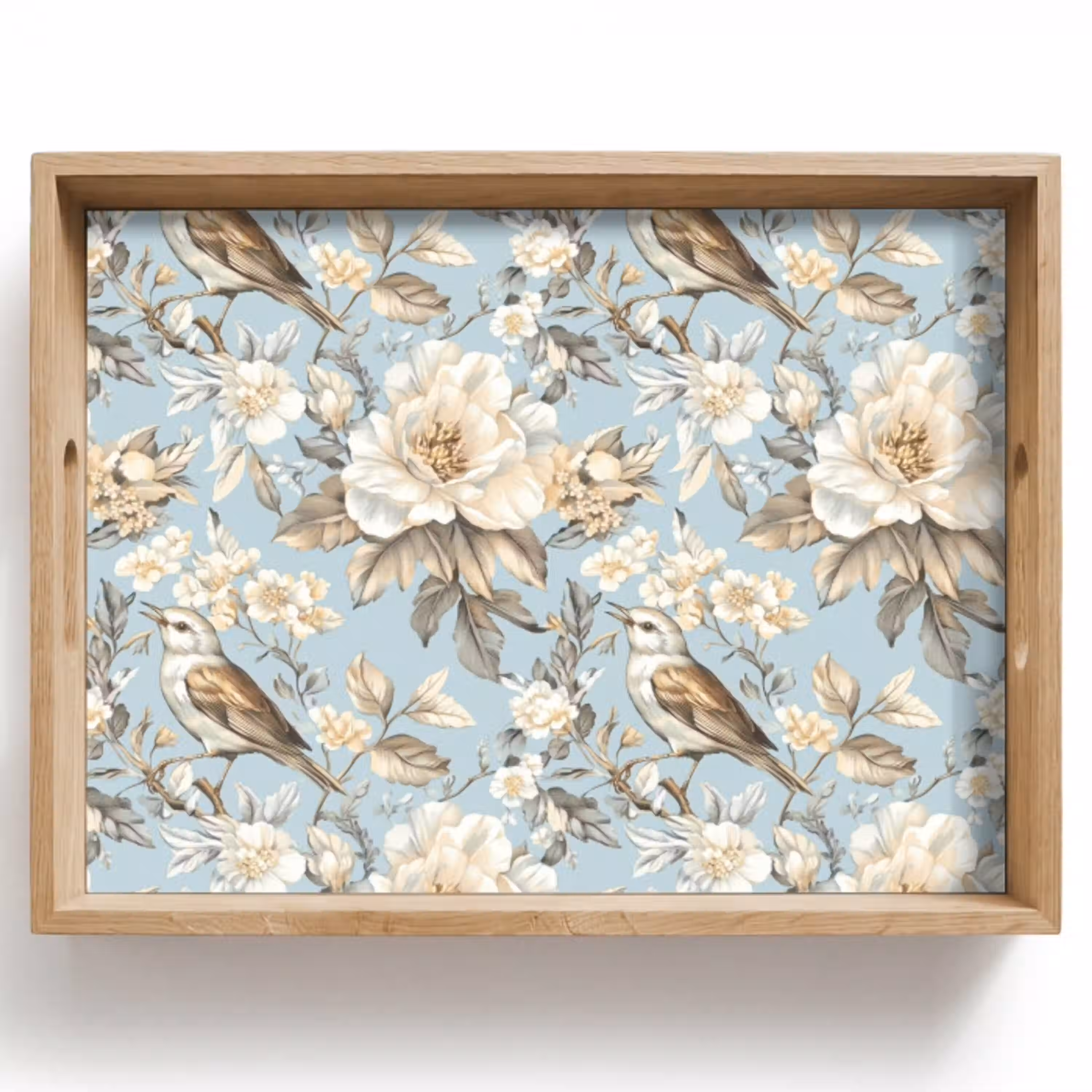Botanisch - Zangvogel - Blauw Dienblad Rechthoek middel 911 -z3d_shopping