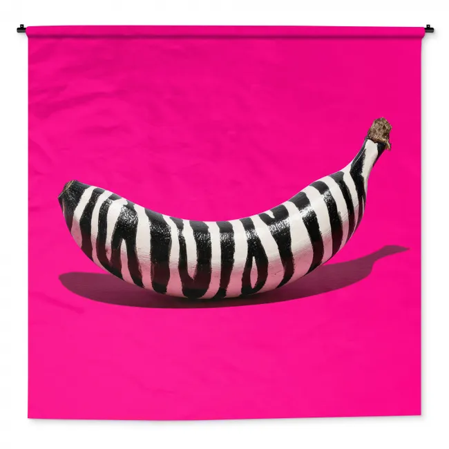 Wandkleed - Banaan - Zebraprint - Roze
