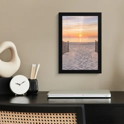 Zonsondergang - Strand - Zand fotolijst zwart zonder passe partout klein -sfeer1