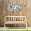 Penseelstreken - Schilderij - Beige Tuinposter op houten frame 2 cm dik klein -sfeer4