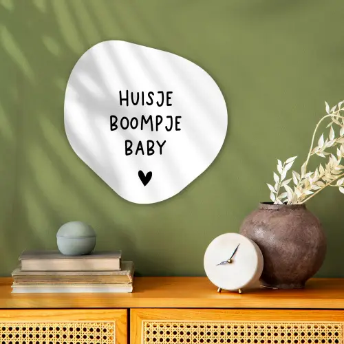 Spreuken - Huisje boompje baby - Quotes Wandcirkel Organisch Forex 3mm klein -sfeer2