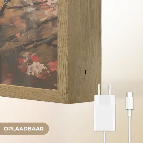 Kimono - Vrouw - kersenbomen Light Box met batterij (Wandlamp) middel -USP_websiteoplaadbaarNL
