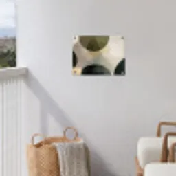 Vlakken - Abstract - Beige - Cirkels tuinposter los doek klein -sfeer8