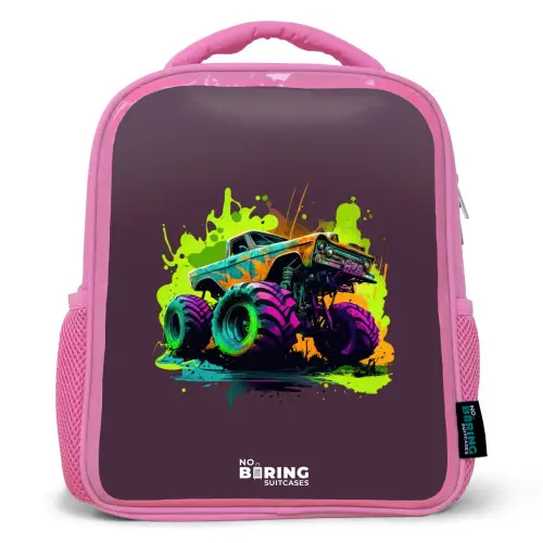 Neon Wheels Kinderrugzak - Roze middel -3d