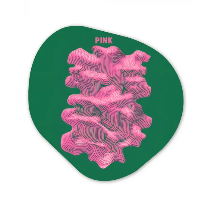 Abstract - Pink - Lijnen - Groen Wandcirkel Organisch Forex 3mm klein -3d