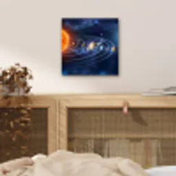 Ruimte - Zonnestelsel - Blauw aluminium wit klein -sfeer3
